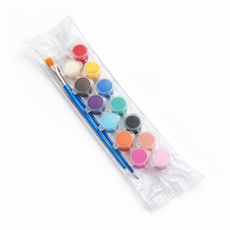 12구 미니 아크릴물감 2종 붓 세트 KC 인증, 2ml, 12개