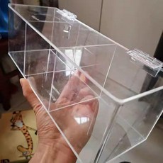透明亞克力桌面收納盒 三格帶蓋, 1個, 尺寸顏色款, 透明, 尺寸顏色款