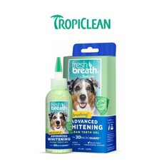 TROPICLEAN 鮮呼吸 進階潔牙凝膠 寵物免刷牙膏 狗貓適用 4oz, 1個, 潔牙凝膠(強效美白)-4oz