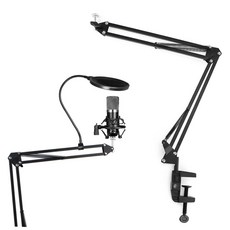 1/4 나사 인터넷 방송용 카메라 마이크 거치대 책상 고정 형 암 스탠드