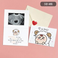 로나파티 임밍아웃 카드 아기 임신 남편 양띠 부모님 서프라이즈 이벤트, 양띠 임밍아웃 카드 3장 세트, 1개 양띠 임밍아웃 카드 3장 세트, 1개