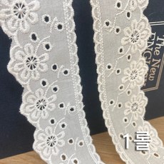 양면 면레이스 야생화 3색 폭 4cm 레이스, 광목, 1개
