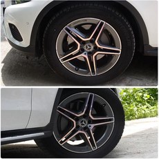 [모터스파이] 벤츠 호환 GLC클래스 휠마스크 레인보우 홀로그램 카본 컬러별 데칼 튜닝 스티커, 홀로그램그린