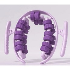 YOTTOY 環形夾腿器 360度包覆滾輪按摩器, 1個, 新款【28豪華滾輪+3D按摩】紫色