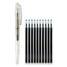 아이롱펜 세트 열펜 다리미펜, 1개, 블랙(펜 1개 + 리필10개)