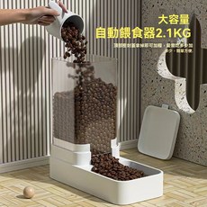 綺羅 寵物自動飲水機 餵食器 貓狗通用, 1個, 透明款-大容量餵食器2.1KG