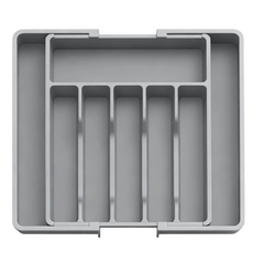 [플러스리빙] 가로세로 길이조절 싱크대하부 서랍 수저 식탁정리함 1개, 그레이