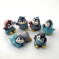 FORES 企鵝迷你公仔6件組, 混和色