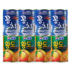 유동 꽁치 +유동 황도슬라이스, 4개, 400g