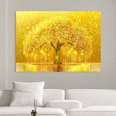 [인메이블] 돈들어오는 골드 황금 돈나무 액자 10종 거실 복도 인테리어 그림 개업 집들이 선물, 02.AGD-황금별나무