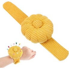 핀쿠션 바늘꽂이 재봉용 손목 핀 쿠션 1개와 고무줄 호박 모양 재봉 홀더 퀼팅 바늘 제작 또는 DIY용 귀여운 1개, 핀쿠션 바늘꽂이 재봉용 손목 핀 쿠션 1개와 고무줄 호