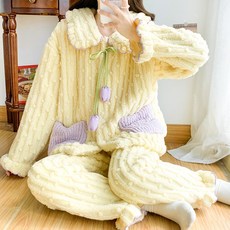 추동 350g 초두꺼운 보온털 항모제모 임산부 잠옷 산모 수유 산후조리