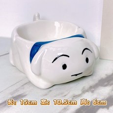 在臺出貨 蠟筆小新小白狗陶瓷煙灰缸 高級感小衆創意桌面擺件 客廳辦公室, 1個, 蠟筆小新小白狗菸灰缸