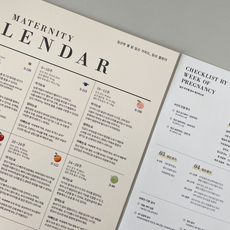 우가차차486 임산부 캘린더 열 달 임신 가이드 산모수첩 신생아디데이달력, 1. 임신캘린더(과일)+주수별체크리스트