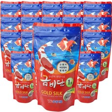 금비단 골드실크 금붕어 잉어 사료 작은 입자 1호, 20개, 120g