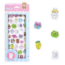 3D 릴리프 푹신한 스티커 세트 - 재미있는 천사와 악마 스티커 카와이 & 크리스탈 투명 두껍고 내구성이 뛰어난 핸드백/휴대폰 케이스/선물 장식 (영구 밀봉 패턴), Style53