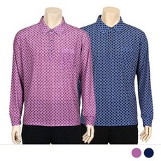 카라넥 긴팔 골프 티셔츠 패턴 스판소재