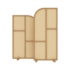 原木藤編屏風隔斷：現代簡約新中式客廳臥室移動墻玄關屏風, 白蠟木一組2扇（藤編）