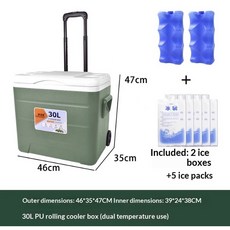 12V 전기 미니 냉장고 듀얼 휴대용 낚시용 로드트립 여행 캠핑 차량 전용, Tie rod 30L gr n, 30L