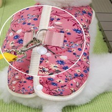 초록이상점 애견 조끼 버튼형조끼, 핑크 L