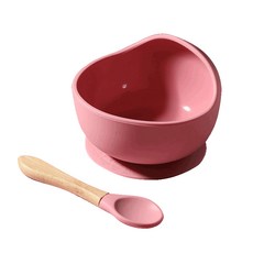 大耳吸盤碗 兒童矽膠餐碗 防摔碗 副食品餐具 學習碗 食品級矽膠蝸牛碗, 粉色, 1個