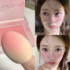 裸门永存唇颊两用腮红膏正品官方口红眼影修容三合一多用膏春夏, 1個, 手指粉扑