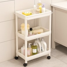 벤스투 이동식 물빠짐 욕실수납 선반, 화이트