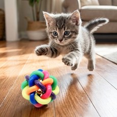 강아지 고양이 노즈워크 볼 소리나는 장난감 꼬임 방울 공 소형, 상세페이지 참조, 1개