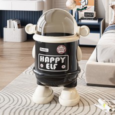 리틀보트 12L 대용량 귀여운 인테리어 이중 쓰레기통 휴지통, 화이트 스탠딩형