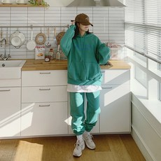 apple mango 刷毛寬鬆連帽套裝 Racket 上下身 大學T束口褲 冬季日常家居服 運動服