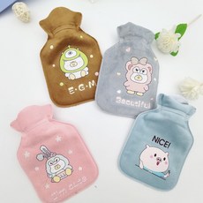 加大絨毛熱水袋 熱敷袋 - 可愛卡通暖暖袋 生理期適用 學生上班族保暖必備, 1個, 大號-紅色-圖案及顏色遇缺隨機