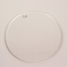 키링 DIY 원형 아크릴판 투명, 1개