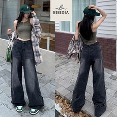 비비디아 여성용 데님 와이드 하이웨스트 루즈핏 청바지 팬츠 (S~3XL) 5529