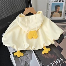 嬰兒防風斗篷-歲寶寶春裝專用 春季外出服防風披肩外套 寶寶款擋風連帽衣服 外出必備, 米白色,M碼（1-2歲