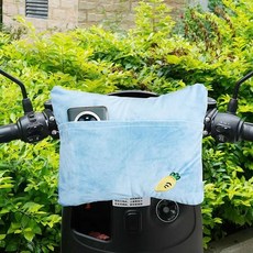 機車兒童防撞墊護頭枕 可拆洗前置通用型電瓶車頭防撞軟包帶收納, 藍枕 大號【可拆洗】+收納, 1個