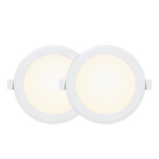 라인라이팅 LED 에코 5인치 다운라이트 15w 방습 (주광 전구 주백), 2개, 주백색(아이보리빛)