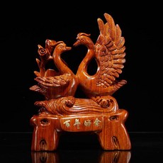 花梨木 百年好合 天鵝擺件, 如圖所示, 1個