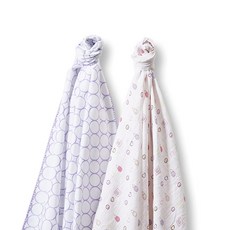 SwaddleDesigns 남아 및 여아용 대형 리시빙 포대기 담요 2개 부드러운 프리미엄 면 플란넬 1개 + 마퀴젯 1개 부티크 품질 최고의 샤워 선물 스와들듀오 라