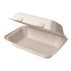 아이엠그리너 친환경 일회용 밀짚 펄프 일체형 배달 용기 내추럴 850ml, 1개, 50개입