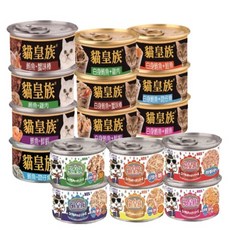 貓皇族 貓罐頭【24罐組】小罐 大罐 金罐白身 鮪魚罐 大缶 滿足缶 貓罐頭, 1個, 大缶 鮪魚+鮮蝦170g,80g可超取一箱/大罐限宅配
