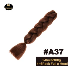 긴 보라색 24인치 점보 브레이드 익스텐션스 합성 브레이딩 헤어 아프로 옴브레 컬러 카네칼론 헤어 어린이, 01 24인치, 01 1개/묶음, 26 A37