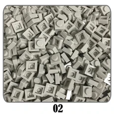 50G 250PCs 플레이트 1x1 빌딩 블록 MOC 부품 DIY 픽셀 아트 QR 코드 벽돌 모자이크 어린이 장난감 52 색상, 51 02