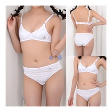 미즈누아 항균항취 하트 쟈가드 노와이어 A컵 2단계 주니어브라팬티세트 학생속옷 중학생속옷세트 청소년팬티 중딩브라