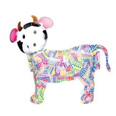 미술공예 어린이집콕놀이 스티커 모자이크 젖소 mim1+3zWX