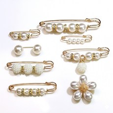 패션 옷핀 세트 진주 브로치 스타일 8종 다용도, 1개, 상세페이지 참조