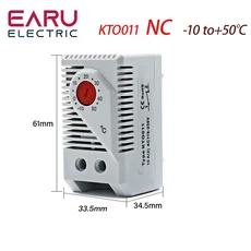 DIN 레일 캐비닛 온도 조절기 산업용 KTO011 0 ~ 60 도 섭씨 기계식, [03] NC -10 to 50 degree, 3.NC -10 to 50 degree