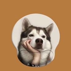 동물 손목 보호 마우스패드, 고뇌하는 허스키, 1개