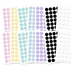 제이엔케이스토어 분류용 라벨 파스텔 컬러 원형 스티커 7가지 10mm, 672개입