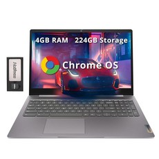 Lenovo 아이디어패드 슬림 3 크롬북 14인치 FHD IPS 눈부심 방지 터치스크린 MediaTek Kompanio 520 4GB LPDDR4X 224GB 스토리지(, Lenovo Ideapad 3 15.6인치 FHD 크롬