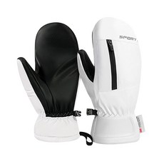 O 連指滑雪手套 3M保暖棉 可觸控 防潑水 小叮噹手套, 白色-M, 1個